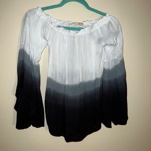 |Love Note| Off-The-Shoulder Bell-Sleeve Blouse